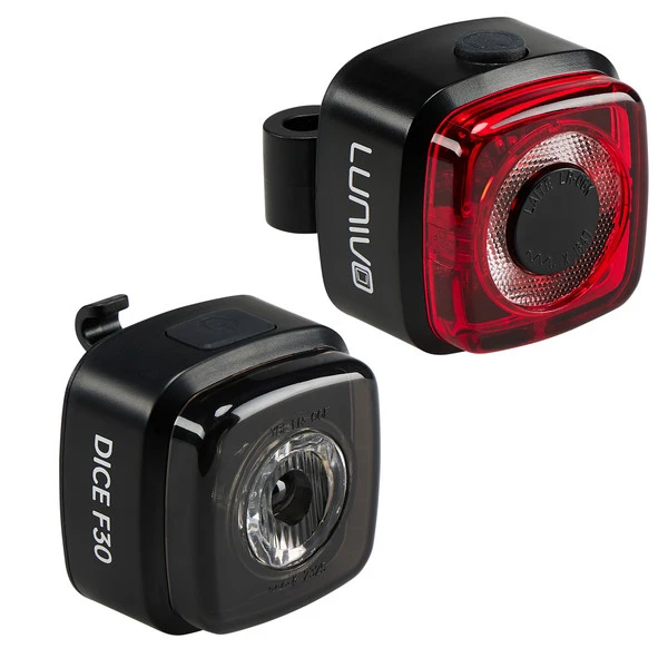 Lunivo DICE 30 SET Fahrradbeleuchtung SCHWARZ 1 Lunivo DICE 30 SET Fahrradbeleuchtung SCHWARZ