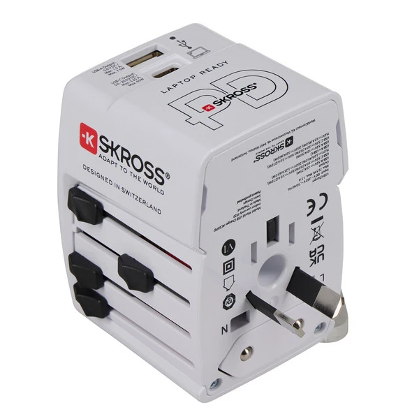SKROSS WORLD USB CHARGER AC65PD WITH USB-C CABLE Reisestecker WEIß – Bild 3